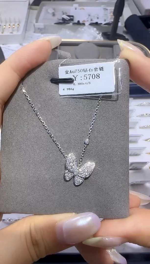 颈饰18K金镶嵌钻石18K金套链4739
