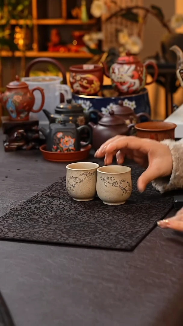 茶杯紫砂芝麻段小杯