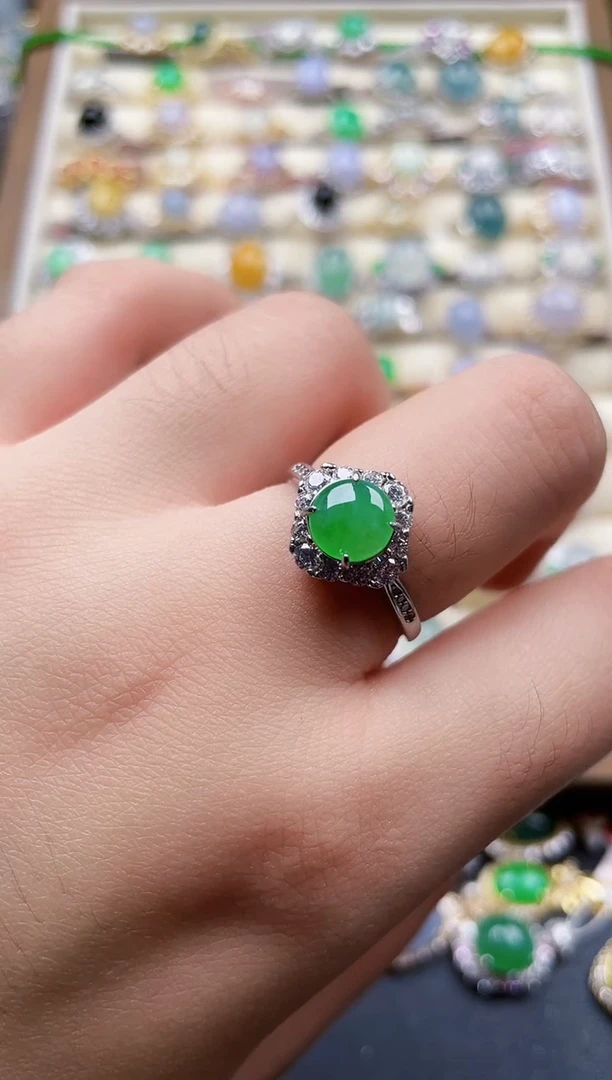 银S925镶嵌戒指翡翠171