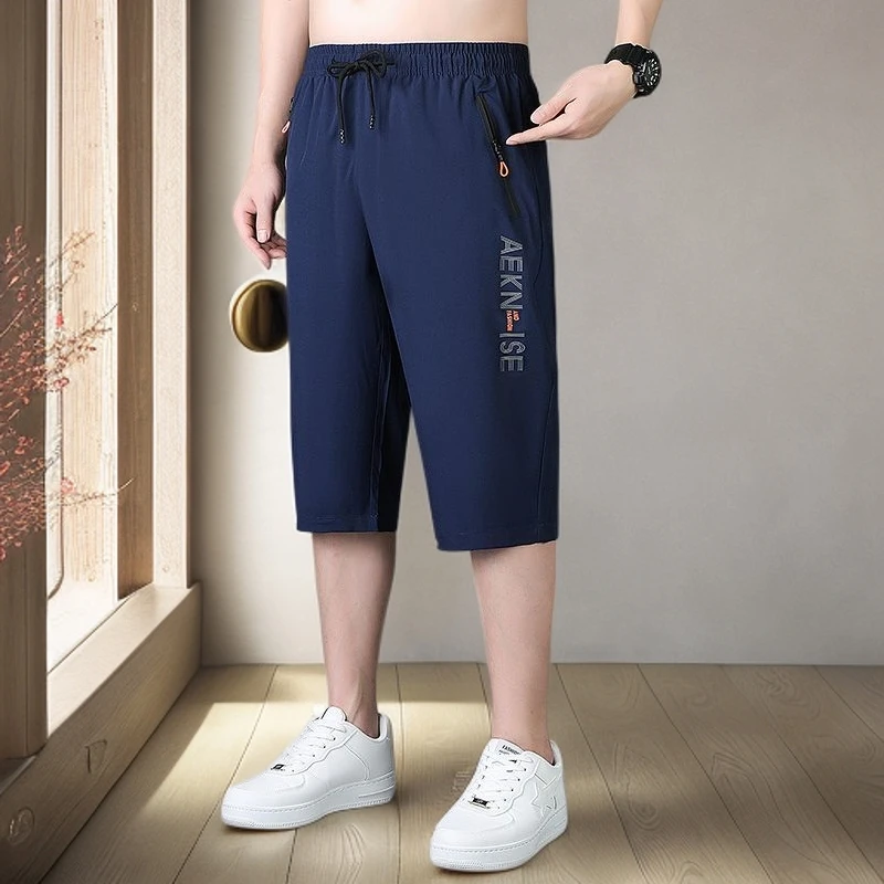 A#140短裤七分裤男士速干裤高档冰丝透气运动短裤休闲裤衩沙滩裤