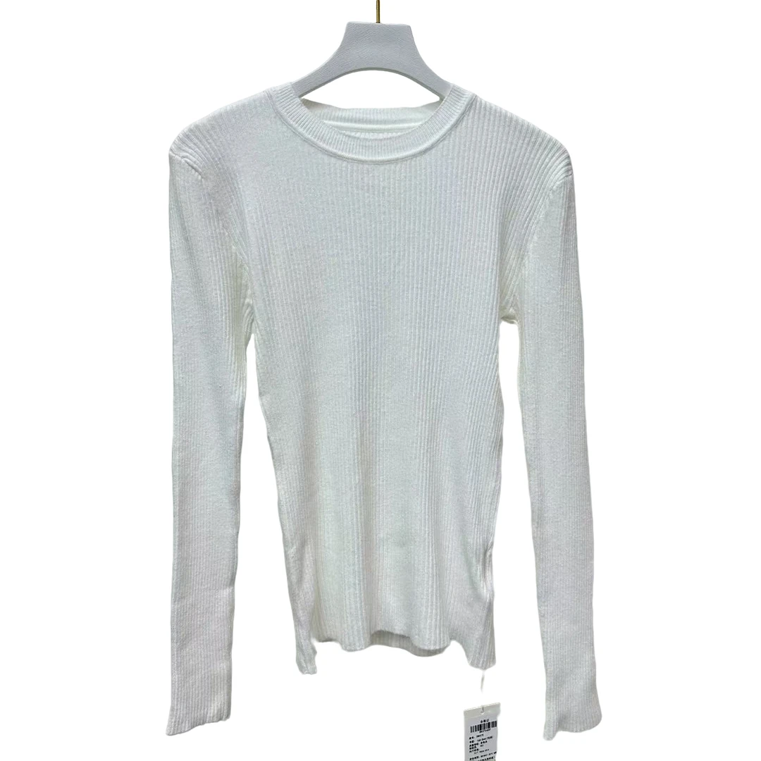 126白色针织衫女春秋打底高级感薄款上衣秋冬毛衣