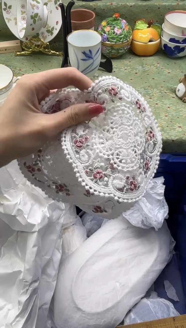 瓷片蕾丝垫三个