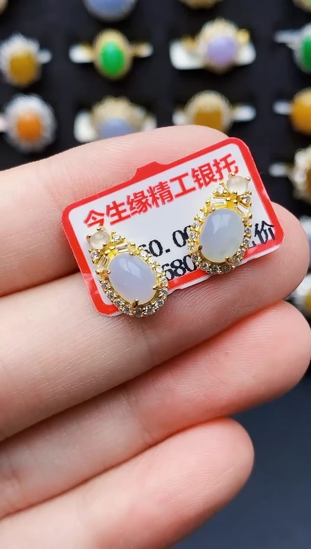 银S925镶嵌戒指翡翠3307