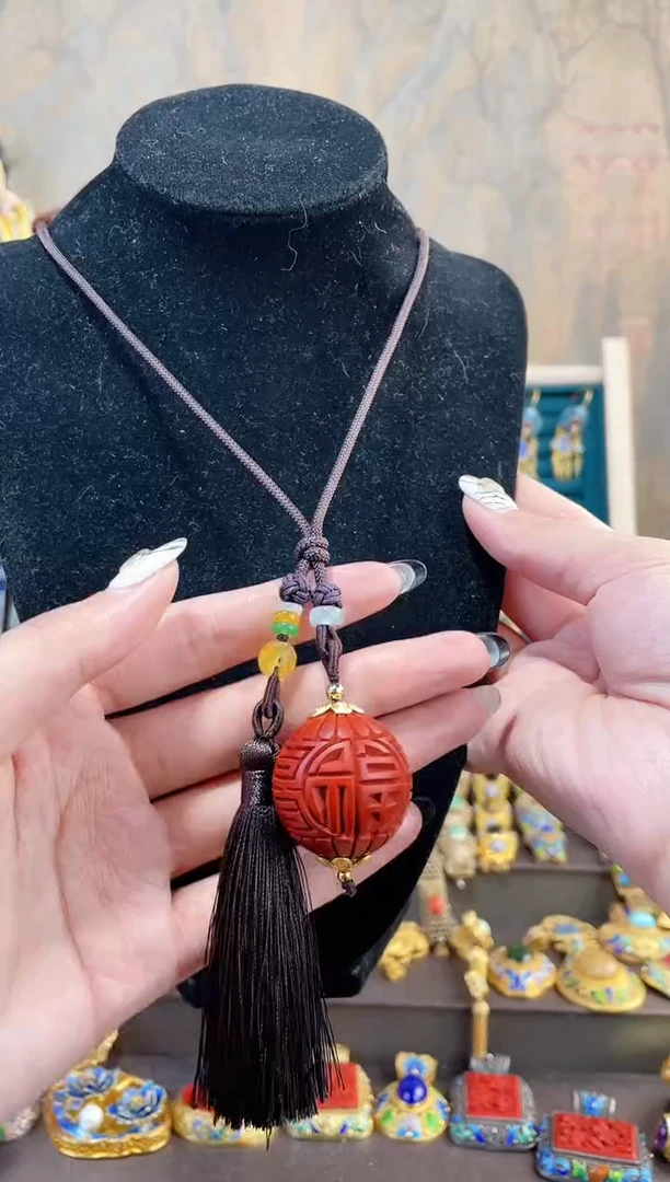 【闪购商品】非遗雕漆3.0单珠毛衣链福寿