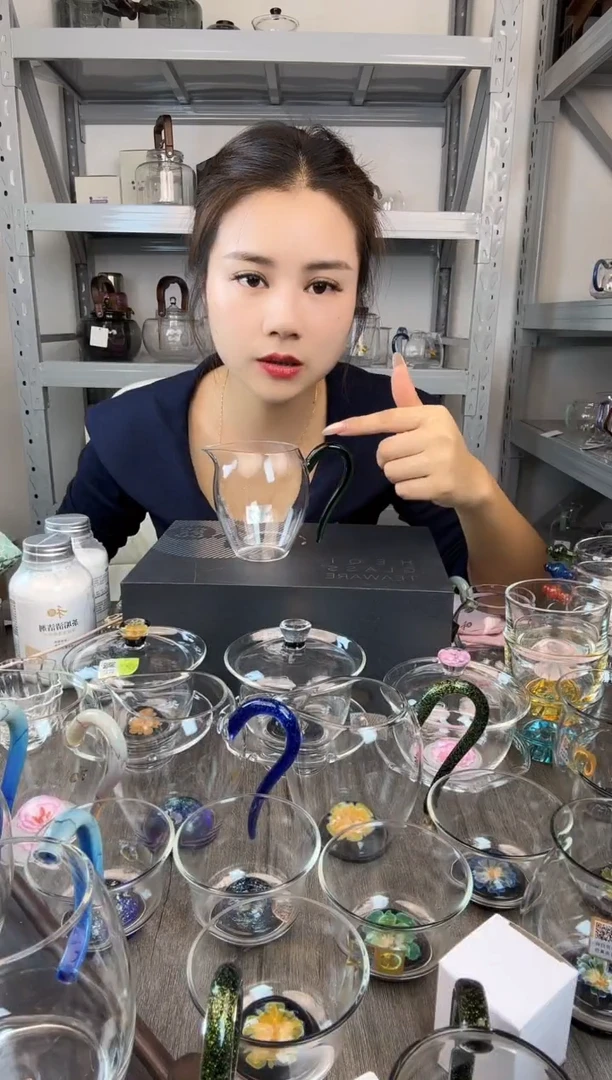 水晶玻璃无盖款禾器  怡然公道杯 墨绿色