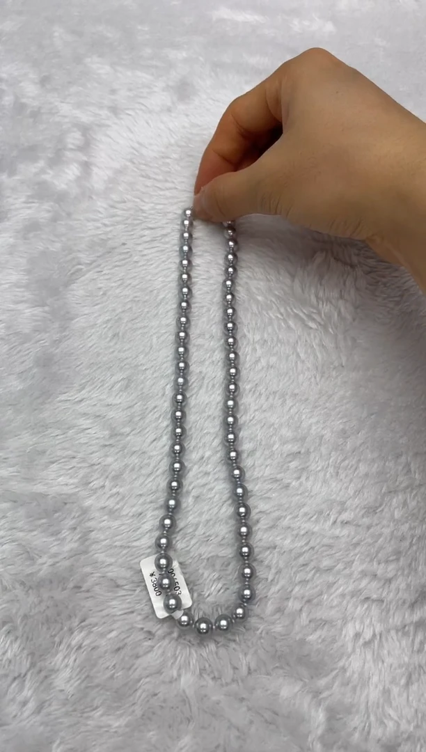 项链银S925镶嵌海水珍珠AK真多麻7-7.5mm