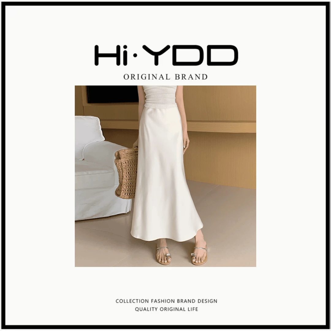 YDD•「宠粉专场」春夏半身裙女新款珠光缎A字裙显瘦女装裙子