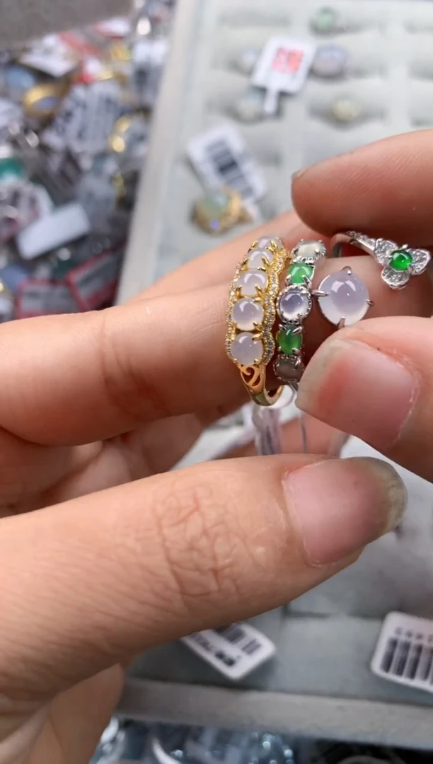 银S925镶嵌戒指翡翠777----1