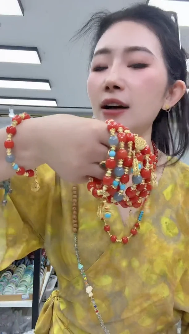 玛瑙/玉髓颈饰合金16125老型手串