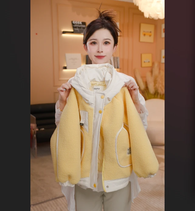 〖ANDI〗安迪订制秋季新款女童中大童时尚加厚连帽外套5154