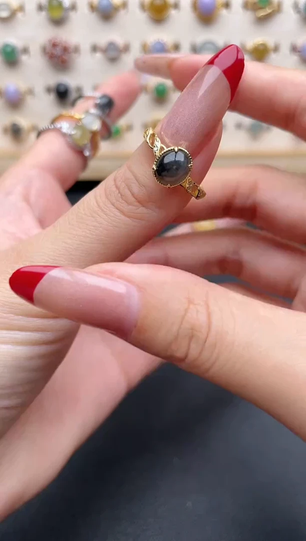 【闪购商品】翡翠戒指银S925镶嵌一物一证一礼盒