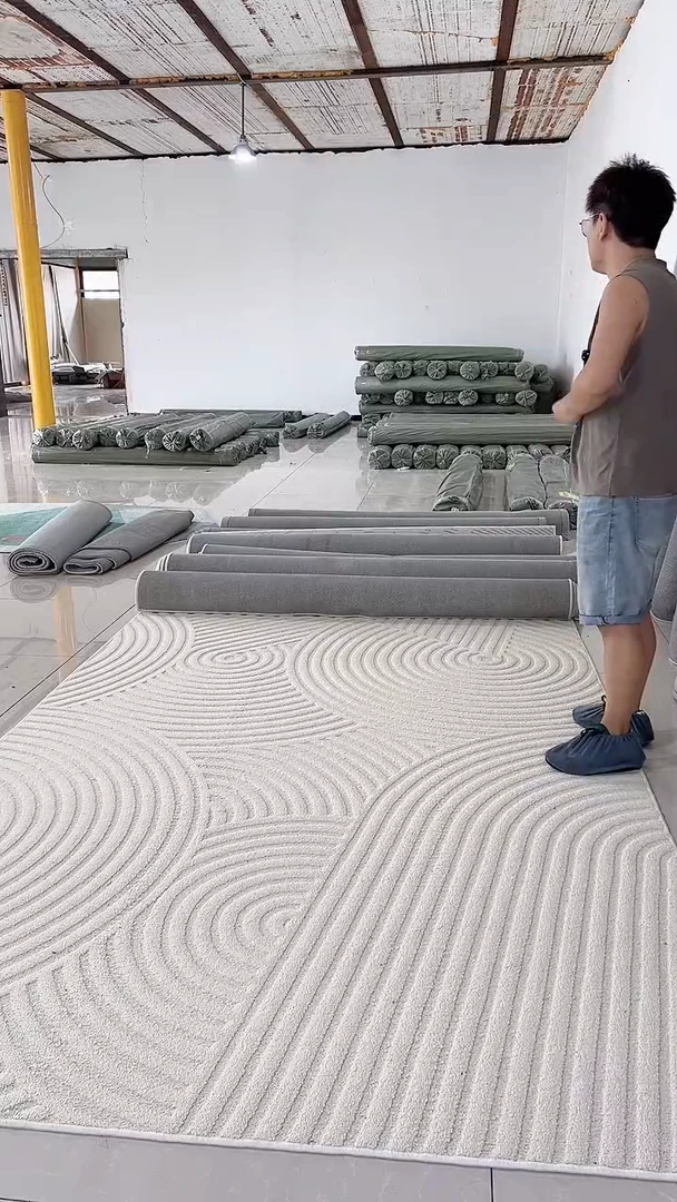 立体浮雕可擦免洗免打理客厅地毯2+3