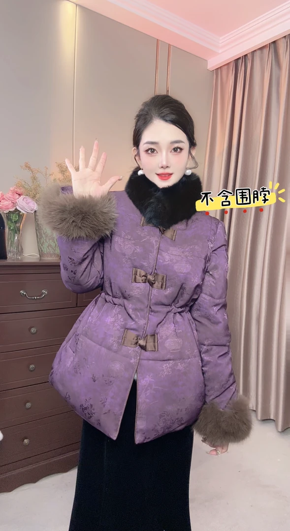 90款新中式国风外套提花重工时尚棉衣外套