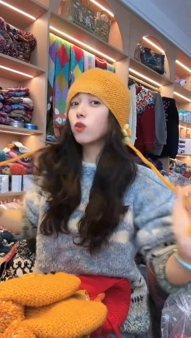 绵羊毛想阿莫小鸡黄山茶花护耳帽