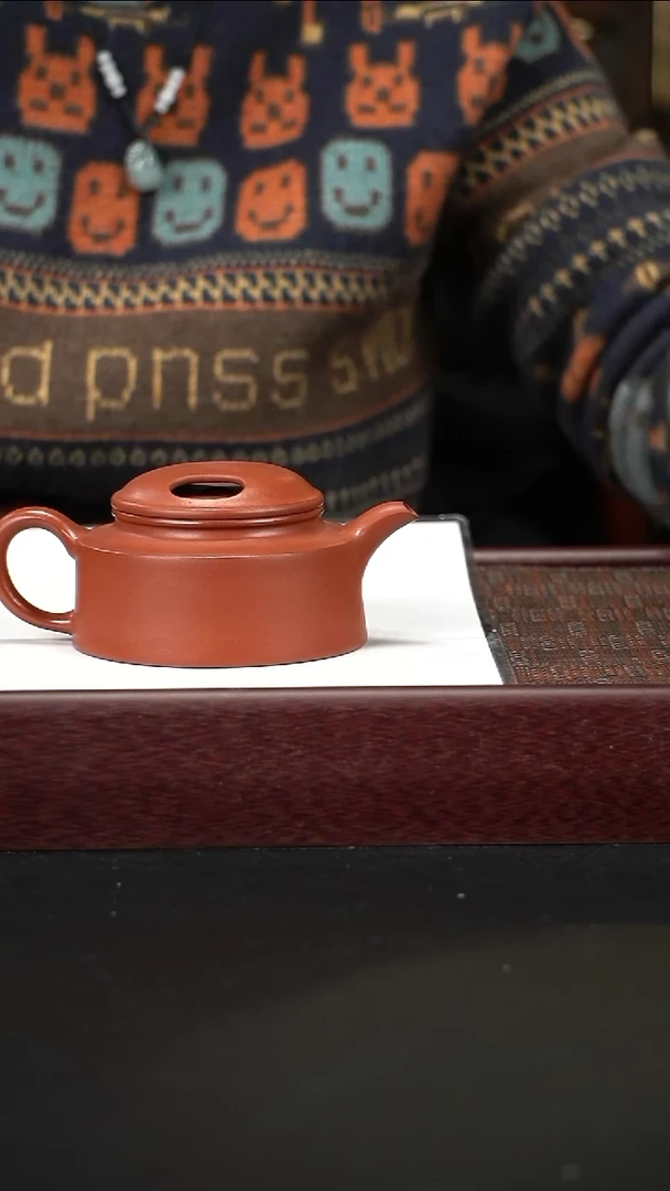 茶壶紫砂zq朱泥牛盖莲子