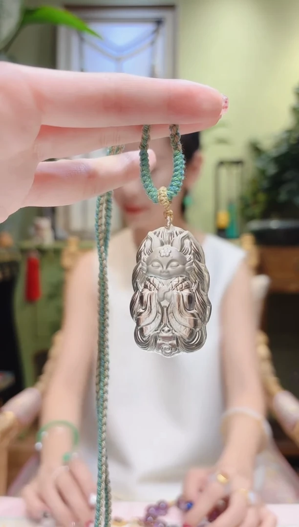 车挂未镶嵌水晶凤九柠檬黄水晶挂件Z