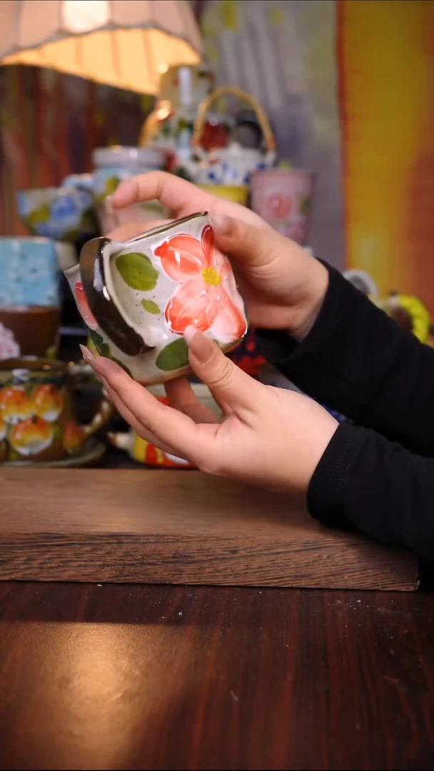 杯子陶泥垚手作 景德镇手工手绘陶瓷器物