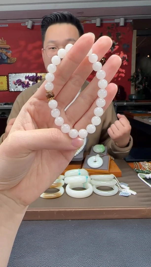 【闪购商品】和田玉手串未镶嵌白玉单圈手串