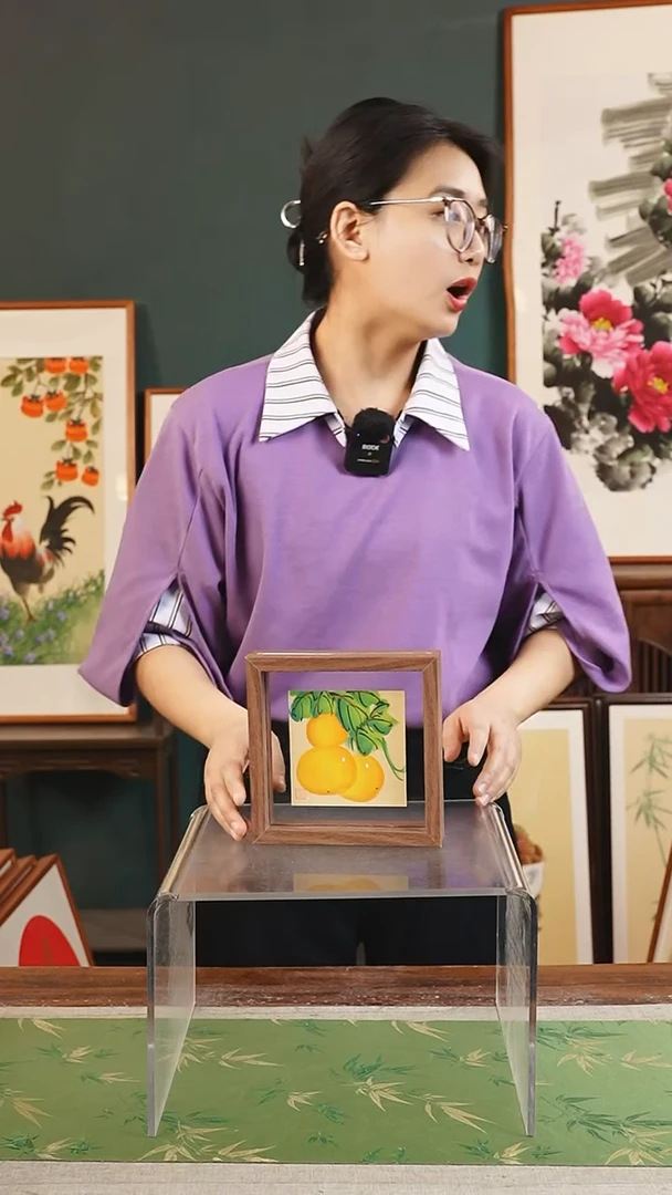 【闪购商品】书法孙颖7寸16*16玻璃双面框 葫芦