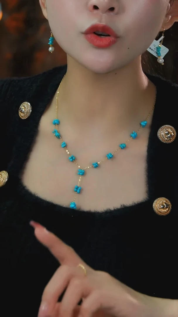 【闪购商品】绿松石项链银S925镶嵌发货一件