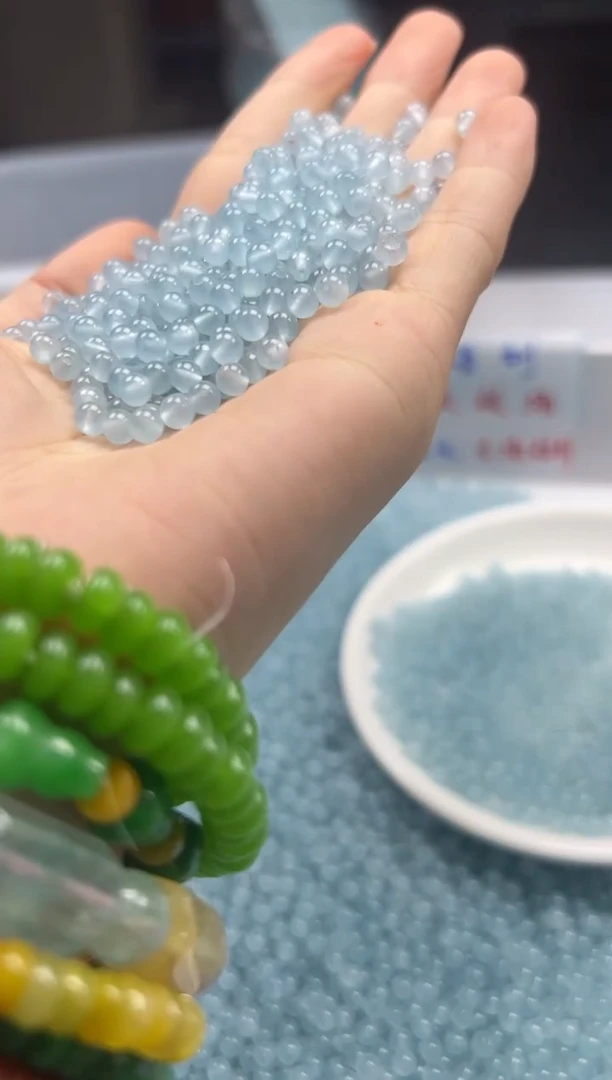 玛瑙/玉髓颈饰未镶嵌 w793冰川蓝玛瑙4mm*108颗