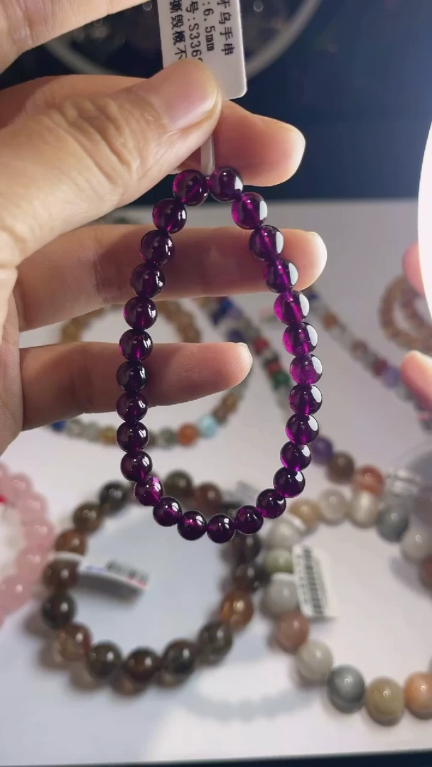 手链未镶嵌石榴石紫牙乌6.5mm 3368