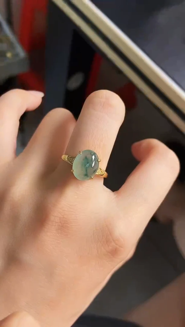 银S925镶嵌戒指翡翠12