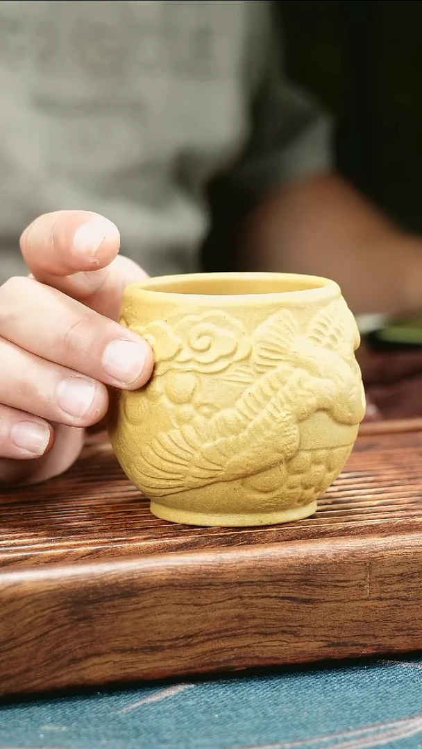 茶杯紫砂段泥花器