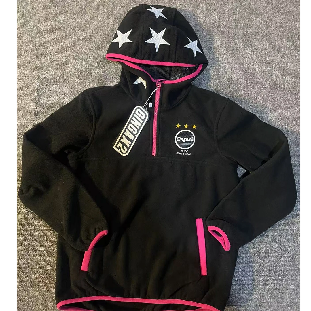 劲加摇粒绒秋冬训练连帽卫衣长袖拇指扣保暖套头衫