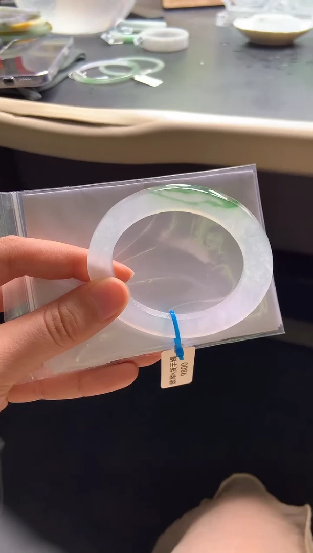 未镶嵌手镯定制翡翠51-59冰飘花「定制不退不换」