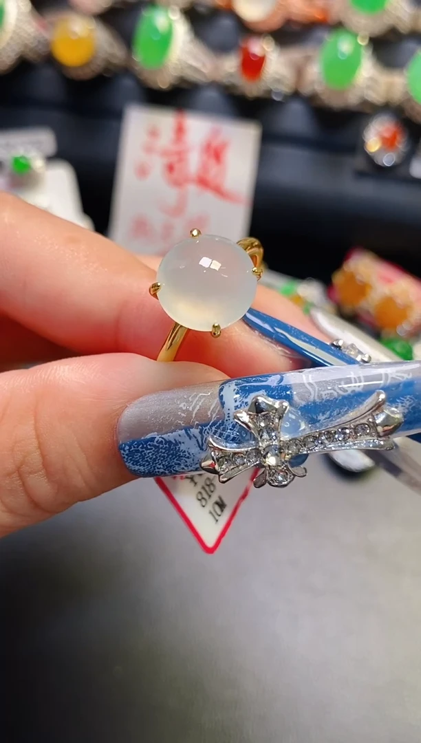 银S925镶嵌翡翠耳饰天然