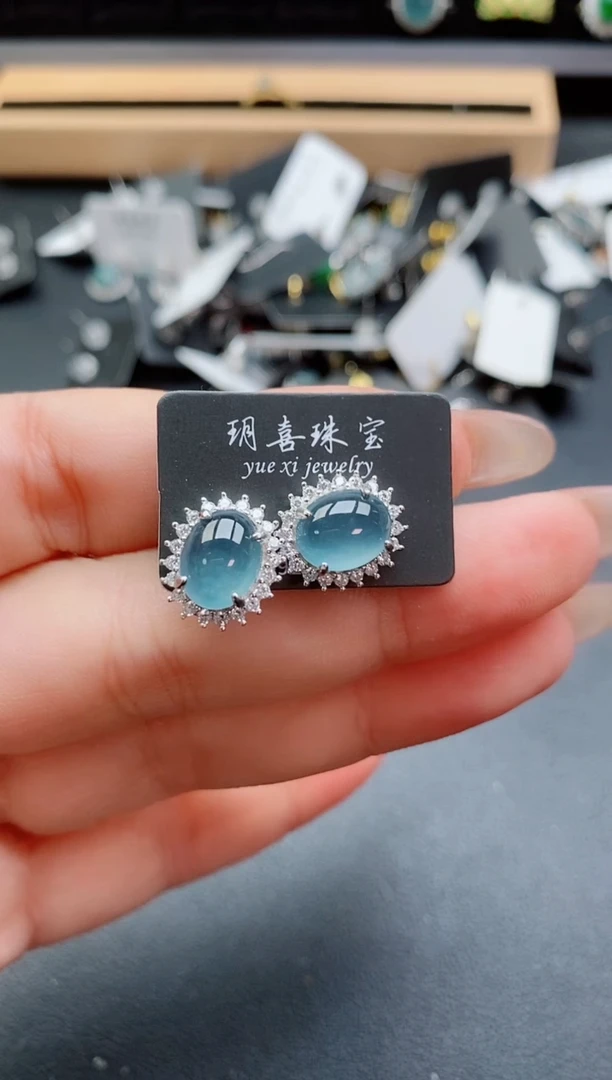 银S925镶嵌戒指翡翠1