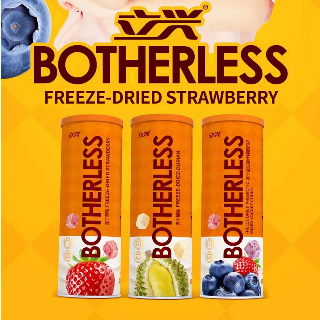 立兴冻干榴莲草莓果干益生菌什锦酸奶块罐装冻干水果脆37g