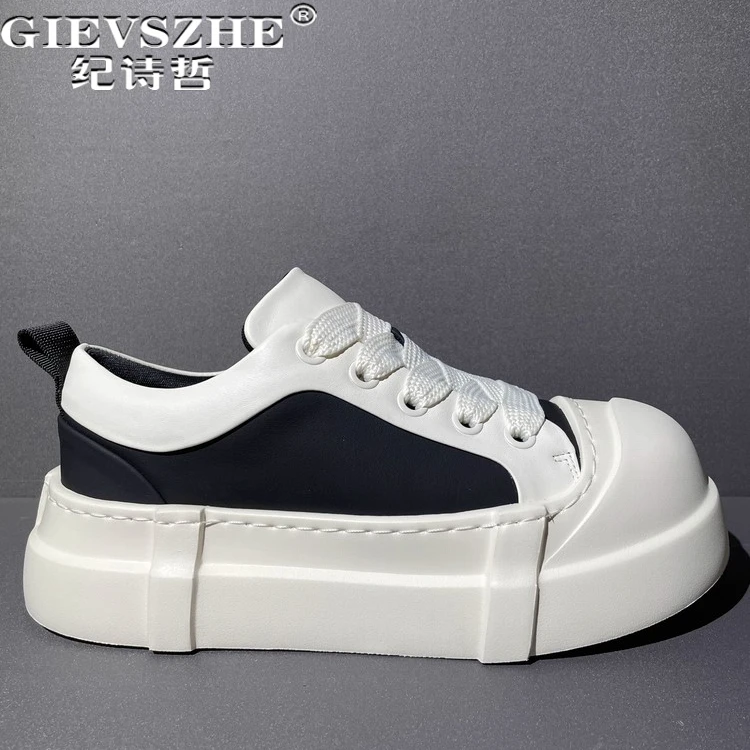 纪诗哲男鞋百搭潮流厚底运动鞋子男款轻便时尚休闲鞋透气轻奢板鞋