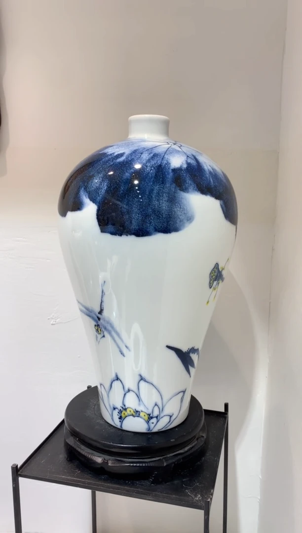 摆件WN问泥景德镇陶瓷花瓶摆件