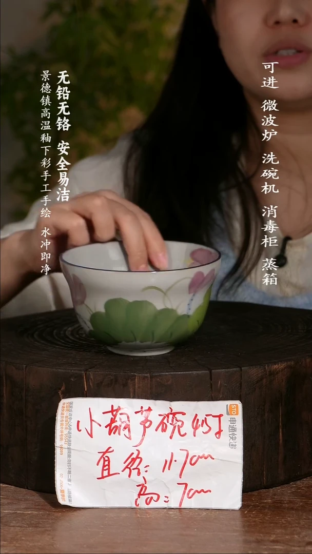 碗陶瓷景德镇高温瓷釉下彩手绘陶瓷