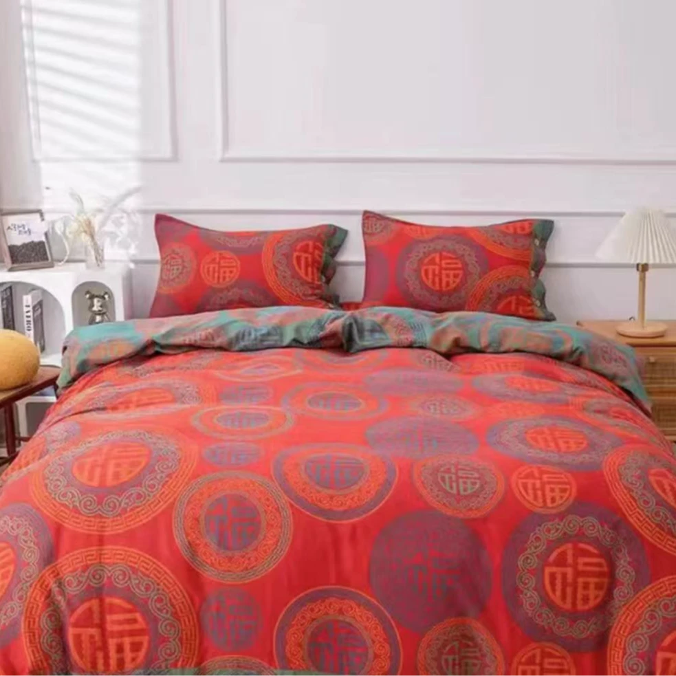 精品亲肤棉四件套--万福安康