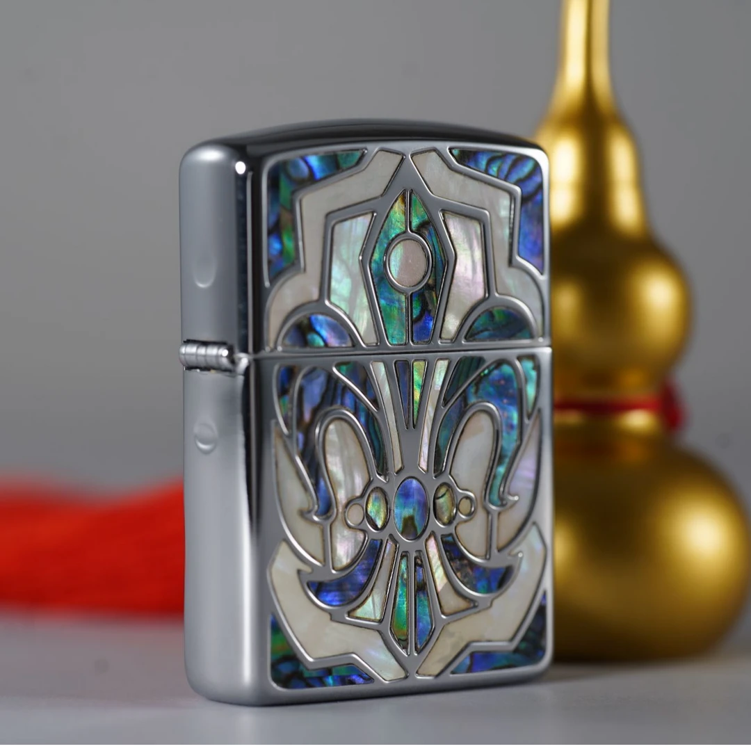 ZIPPO/之宝打火机  克罗心盔甲贝壳男士银色防风原装DYJ1