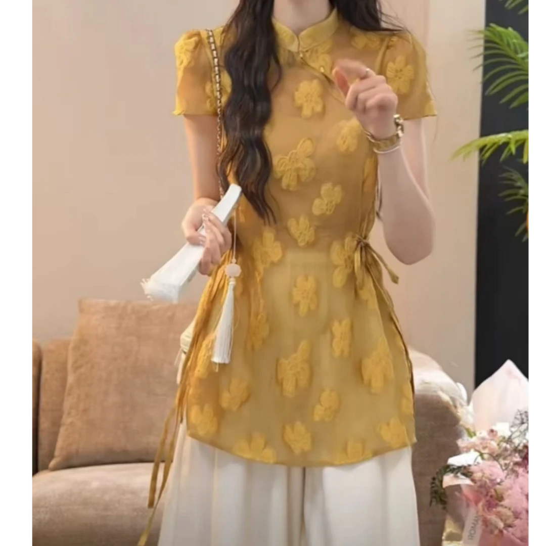 碎花新款时尚精致优雅显瘦气质套装夏季设计师短袖套装新中式