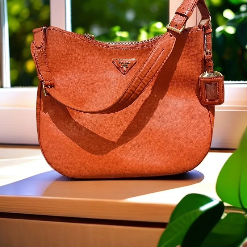 95新 Prada/普拉达 橙色斜挎包 1141 3587