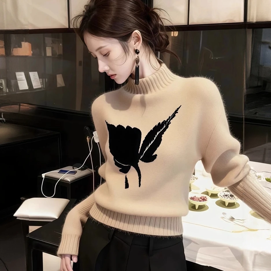 法式慵懒风时尚长袖打底衫冬季毛衣2025秋冬装新款独特设计感百搭