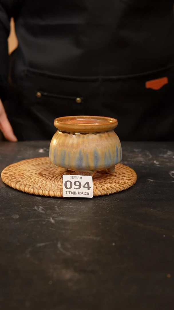 【闪购商品】瓷片094泥泥手工花盆口8高8