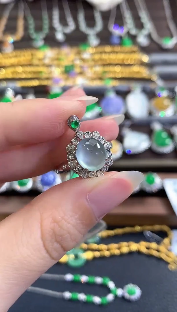 18K金镶嵌戒指翡翠b89多样性一件发货