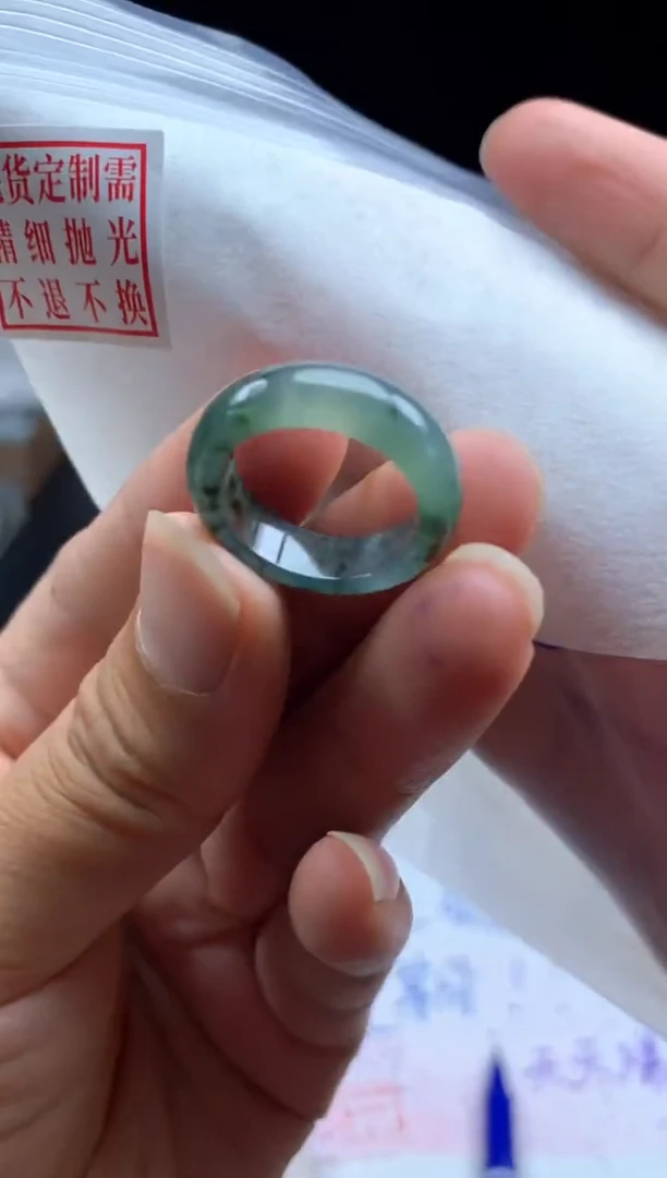 未镶嵌定制翡翠毛货需精细抛光戒圈 12#