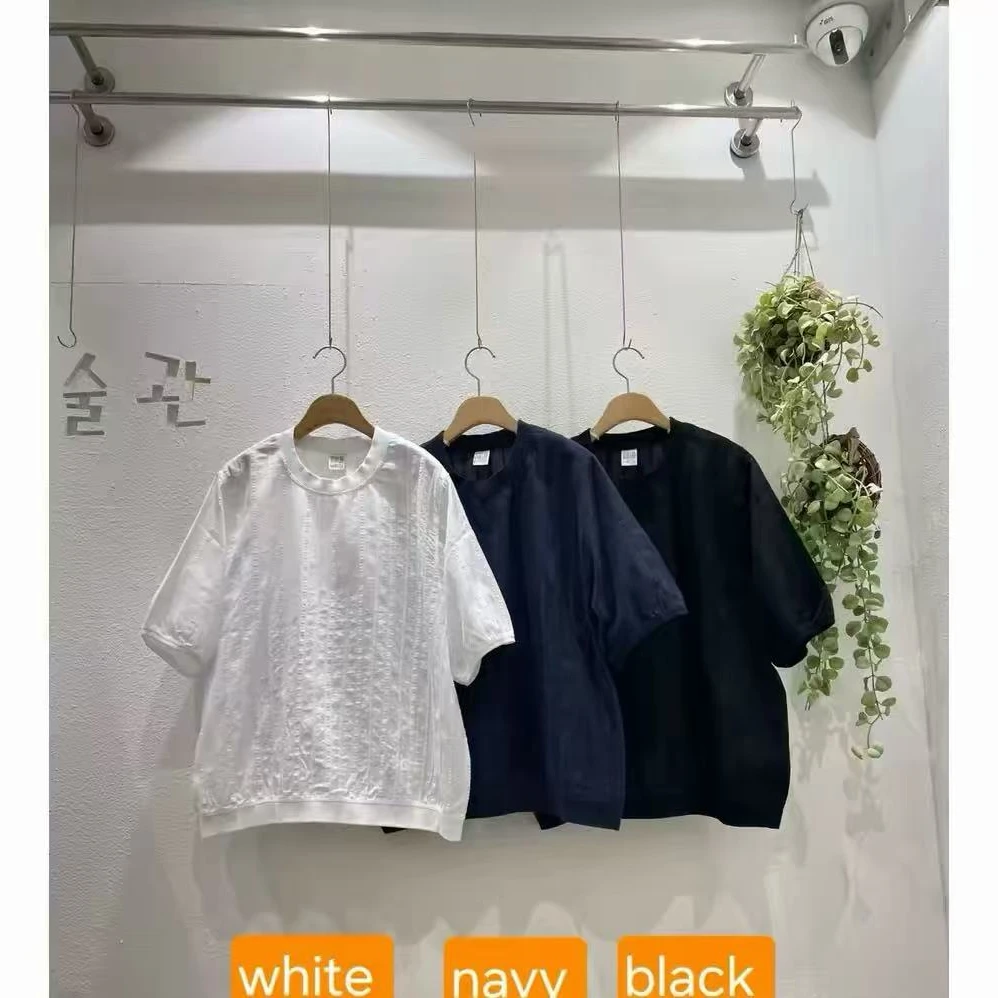 东大门 钩花短袖衬衫