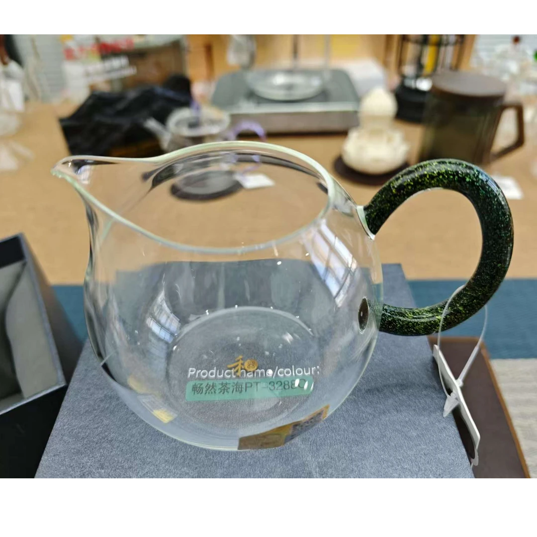 禾器畅然茶海玻璃公道杯手工高硼硅高端茶具分茶器炫彩黑金色