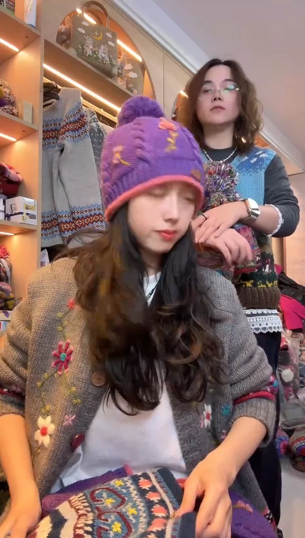 羊毛美利奴刺绣韩版针织帽