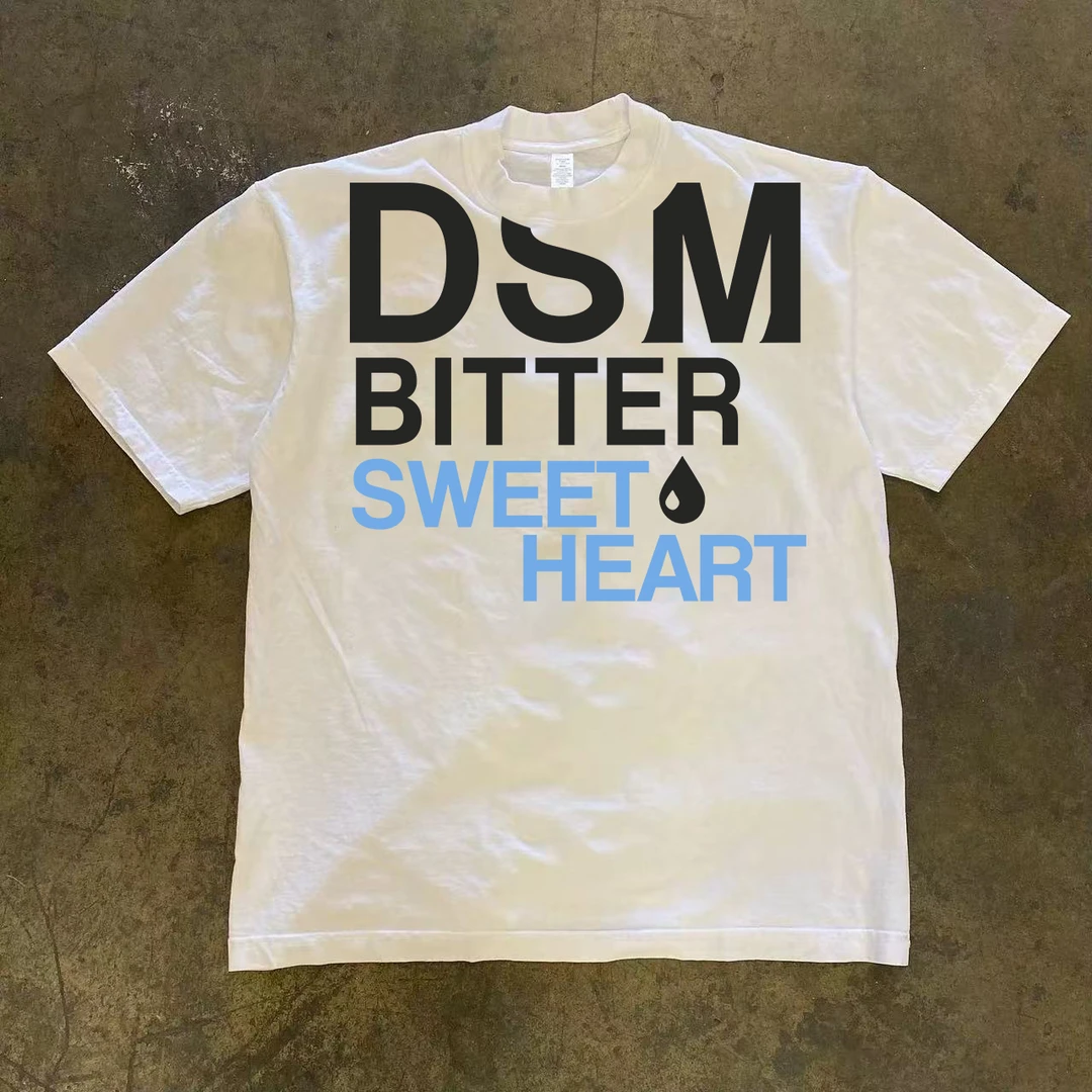 230g小领口好东西！美式复古重磅纯棉印花短袖T恤男女同款