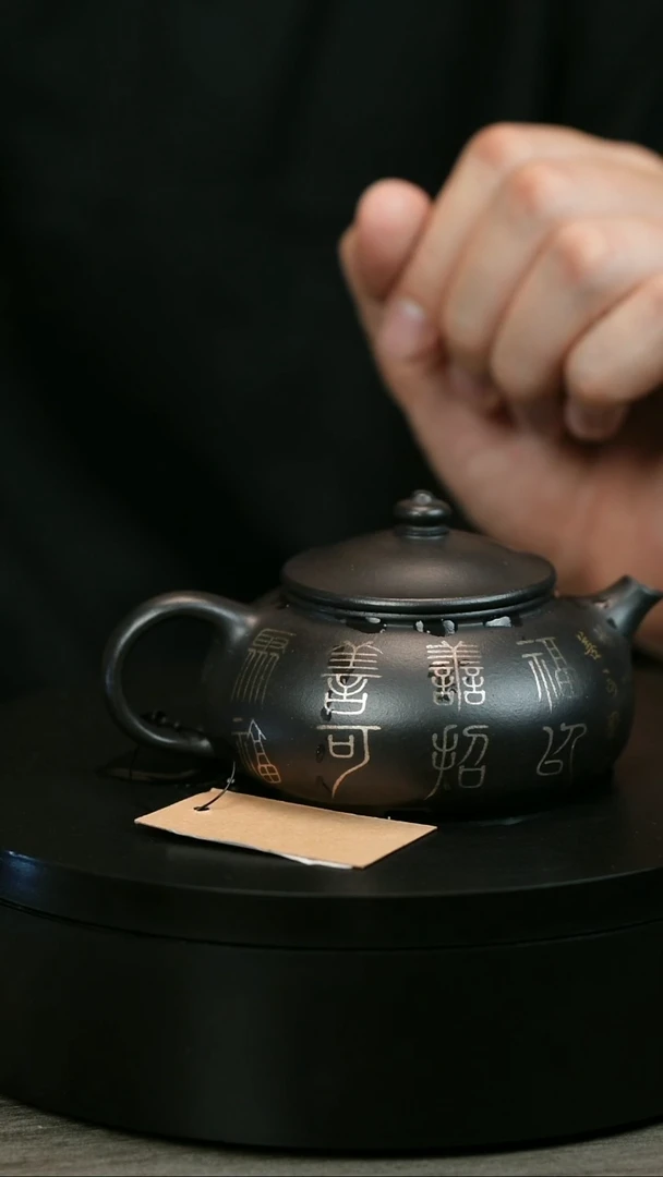 茶壶紫砂东*H1566邵建东君子兰描银寒江