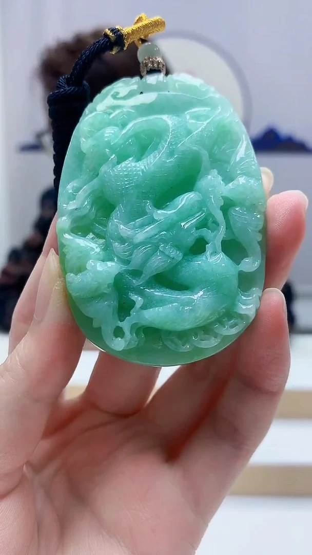 未镶嵌定制翡翠5159zm-毛货挂件龙凤112